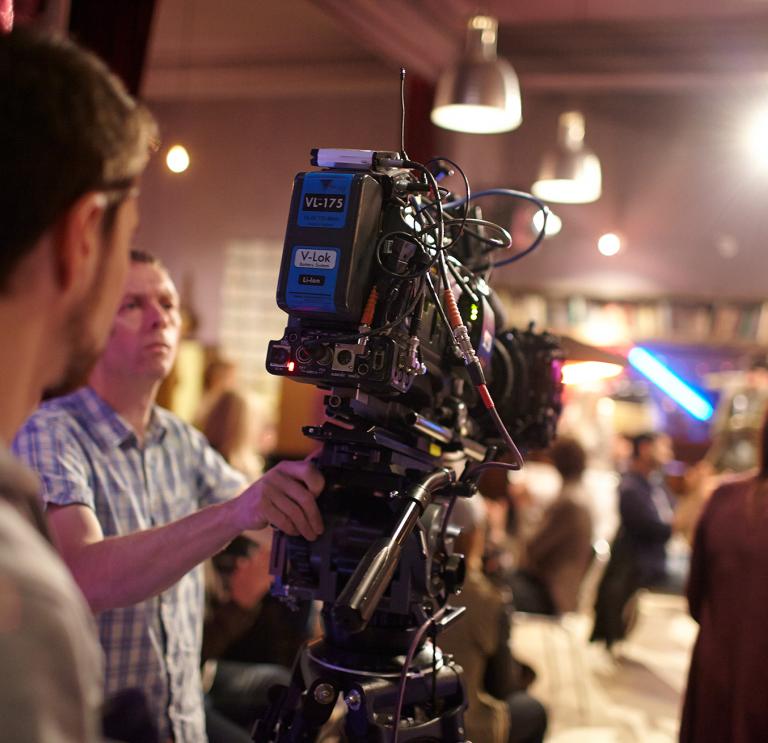 Studio filming Fiction Factory Cardiff Bay South Creative Industries Sector